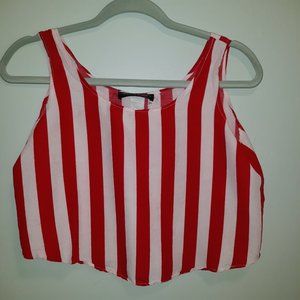 Red and White Striped Top Size Medium